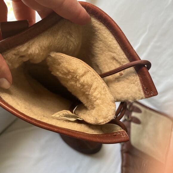 Ugg Belcloud Duck Boot Tall Sheepskin Shearling Lined Size 6.5 37.5 Brown 1900 - Picture 12 of 16